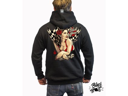 Pánská Mikina BLACK HEART HOT ROD ANGEL ZIP
